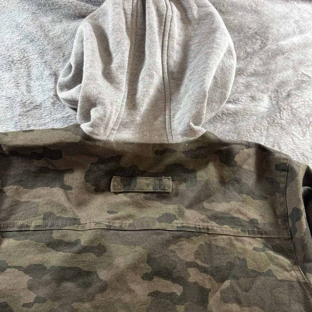 NWT Duluth Trading Co Flex Fire Hose Lined Hooded Shirt Jacket Womens M Camo NEW